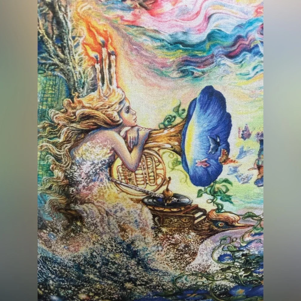 Colorful  Magical Ocean Scene 15" × 15" Throw Pillow - Picture 4 of 6